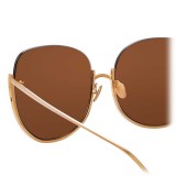 Linda Farrow - Occhiali da Sole Oversized 847 C3 - Oro Rosa - Linda Farrow Eyewear