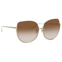 Linda Farrow - Occhiali da Sole Oversized 847 C6 - Oro Chiaro - Linda Farrow Eyewear