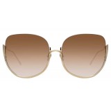 Linda Farrow - Occhiali da Sole Oversized 847 C6 - Oro Chiaro - Linda Farrow Eyewear