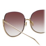 Linda Farrow - Occhiali da Sole Oversized 847 C6 - Oro Chiaro - Linda Farrow Eyewear