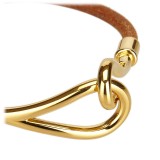 Hermès Vintage - Jumbo Hook Bracelet - Brown Light Brown Gold - Leather Bracelet - Luxury High Quality