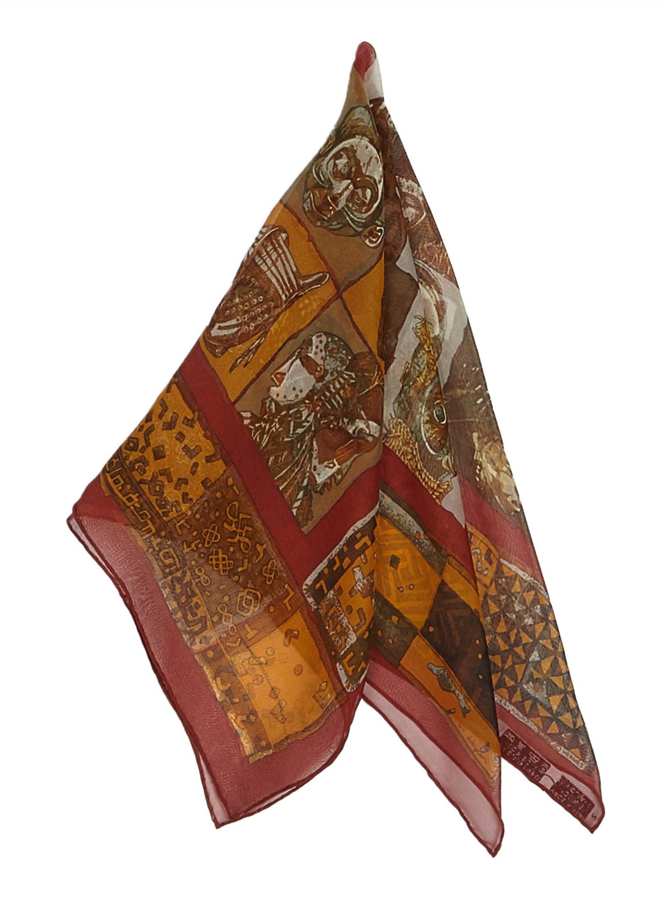 Hermes Scarf Print Qalamdan Silk Vintage Beauty