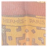 Hermès Vintage - Persona Printed Silk Scarf - Red Bordeaux Multi - Silk Foulard - Luxury High Quality