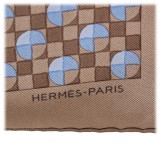 Hermès Vintage - Printed Silk Scarf - Blue Multi - Silk Foulard - Luxury High Quality