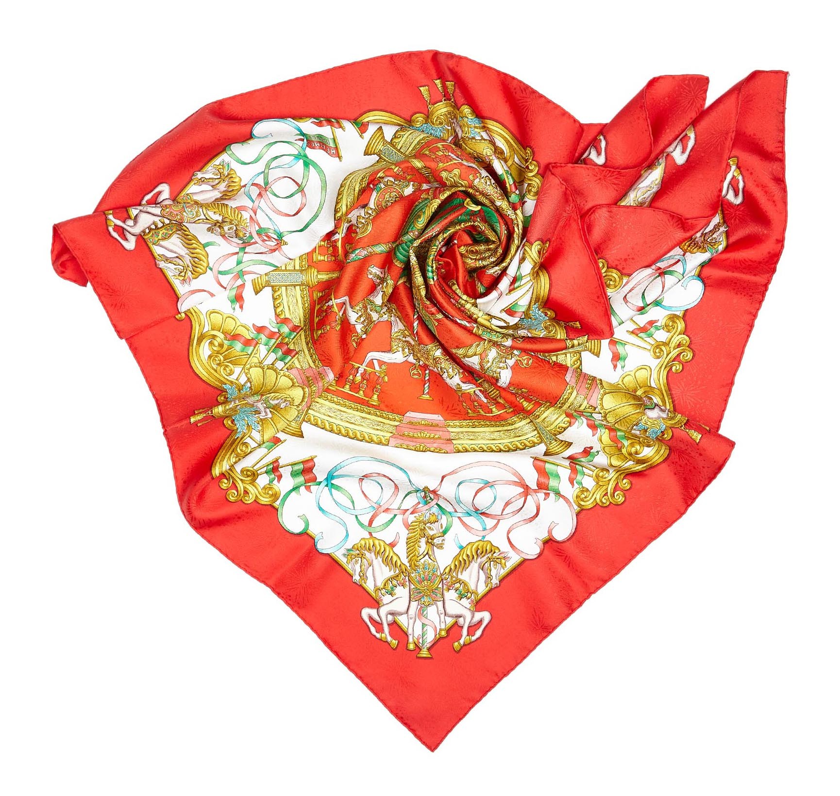 Hermès Vintage - Luna Park Silk Scarf - Red Multi - Silk Foulard - Luxury  High Quality - Avvenice