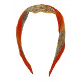 Hermès Vintage - Le Fleuve Sacre Silk Scarf - Arancione Multi - Foulard in Seta - Alta Qualità Luxury