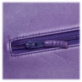 Chanel Vintage - Classic Maxi Lambskin Leather Double Flap Bag - Purple - Leather and Lambskin Handbag - Luxury High Quality