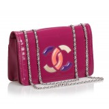 Chanel Vintage - Patent Lipstick Flap Bag - Rosa - Borsa in Pelle Verniciata - Alta Qualità Luxury