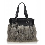 Chanel Vintage - Fur Fantasy Handbag - Nera - Borsa in Pelliccia - Alta Qualità Luxury