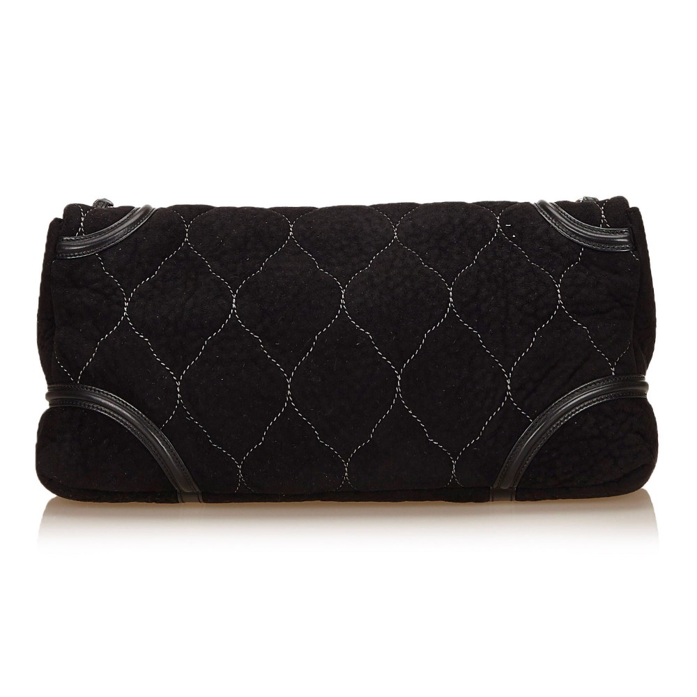 Chanel Vintage - Nubuck Leather Flap Bag - Black - Nubuck Leather ...