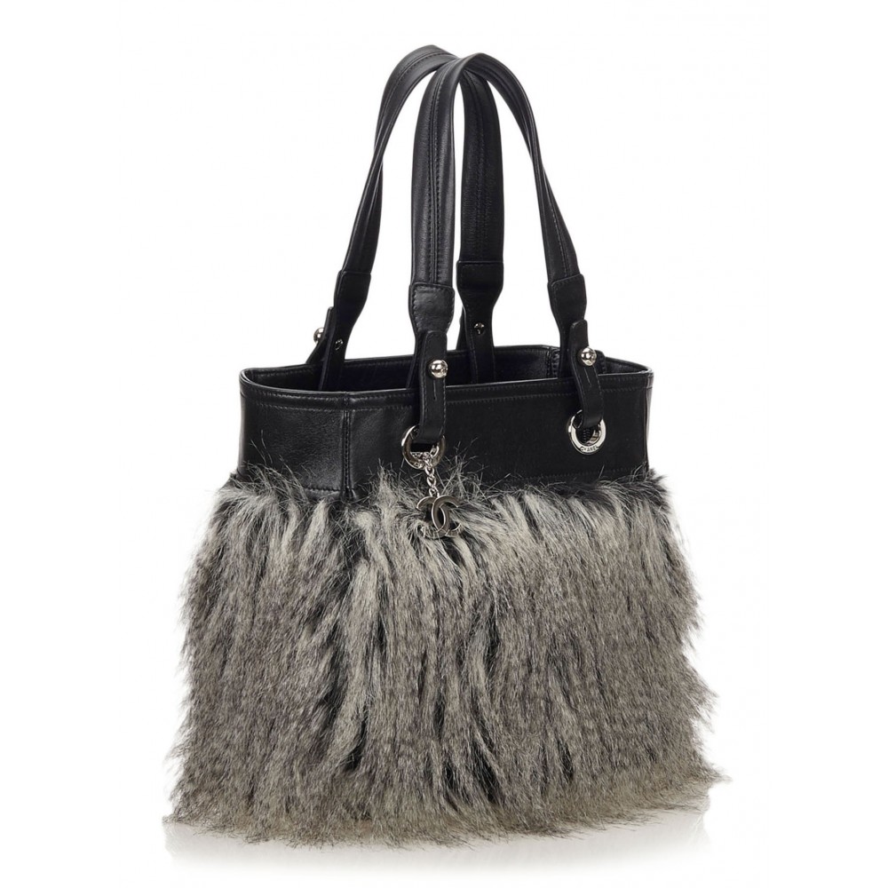 Chanel Vintage - Fur Fantasy Handbag - Black - Fur Handbag - Luxury ...