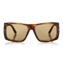 Tom Ford - Rizzo Sunglasses - Occhiali da Sole Quadrati in Acetato - FT0730 - Havana - Tom Ford Eyewear