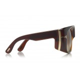 Tom Ford - Gino Sunglasses - Occhiali da Sole Quadrati in Acetato - FT0733 - Marrone - Tom Ford Eyewear