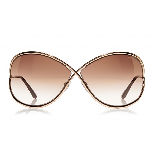 Tom Ford - Miranda Sunglasses - Oversized Square Acetate Sunglasses -  FT0130 - Pink Gold - Tom Ford Eyewear - Avvenice