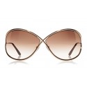 Tom Ford - Miranda Sunglasses - Oversized Square Acetate Sunglasses - FT0130 - Pink Gold - Tom Ford Eyewear