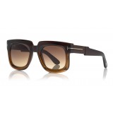 Tom Ford - Christian Sunglasses - Occhiali da Sole Quadrati in Acetato - FT0729 - Marrone - Tom Ford Eyewear