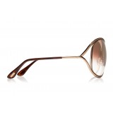 Tom Ford - Miranda Sunglasses - Occhiali da Sole Quadrati Oversize in Acetato - FT0130 - Oro Rosa - Tom Ford Eyewear