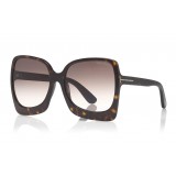 Tom Ford - Emmanuella Sunglasses - Occhiali da Sole a Farfalla in Acetato - FT0618 - Havana - Tom Ford Eyewear