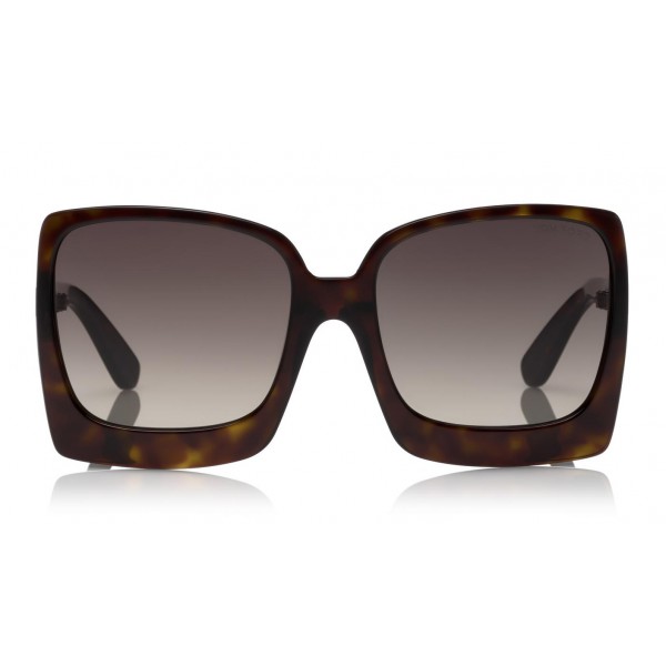 Tom Ford - Katerine Sunglasses - Occhiali da Sole Quadrati Oversize in Acetato - FT0617 - Havana - Tom Ford Eyewear