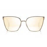 Tom Ford - Helena Sunglasses - Occhiali da Sole Quadrati in Acetato - FT0653 - Oro - Tom Ford Eyewear