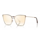 Tom Ford - Helena Sunglasses - Square Acetate Sunglasses - FT0653 - Gold - Tom Ford Eyewear