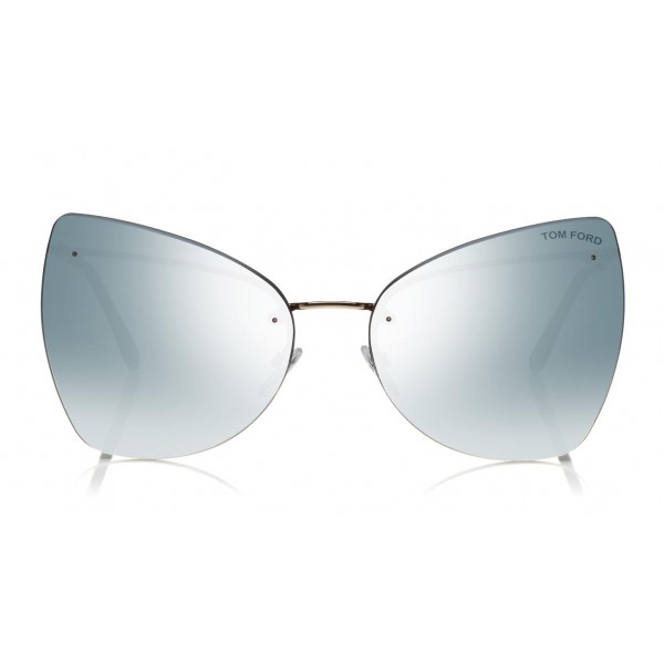 Tom Ford - Presley Sunglasses - Occhiali da Sole a Farfalla in Acetato - FT0716 - Argento - Tom Ford Eyewear