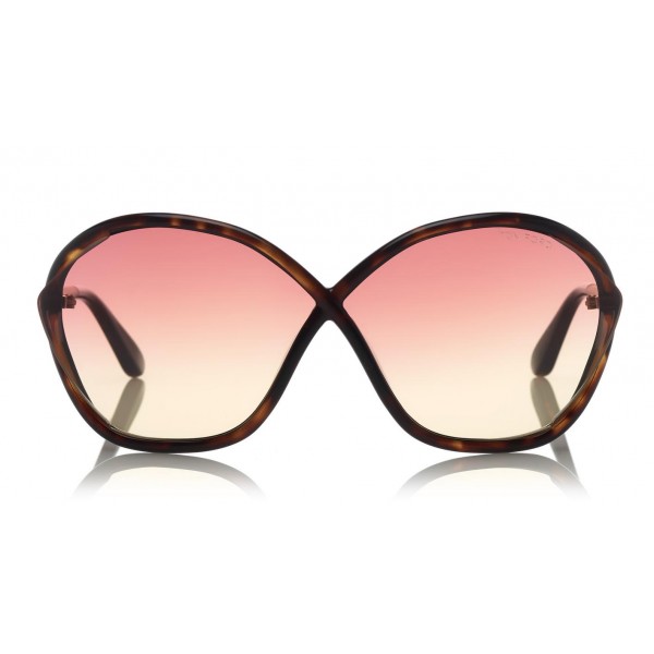 Tom Ford - Bella Sunglasses - Occhiali da Sole Rotondi Oversize in Acetato - FT0529 - Havana Scuro - Tom Ford Eyewear