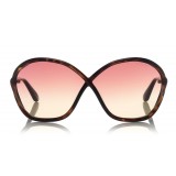 Tom Ford - Bella Sunglasses - Occhiali da Sole Rotondi Oversize in Acetato - FT0529 - Havana Scuro - Tom Ford Eyewear