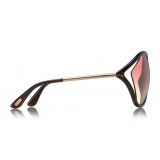 Tom Ford - Bella Sunglasses - Occhiali da Sole Rotondi Oversize in Acetato - FT0529 - Havana Scuro - Tom Ford Eyewear