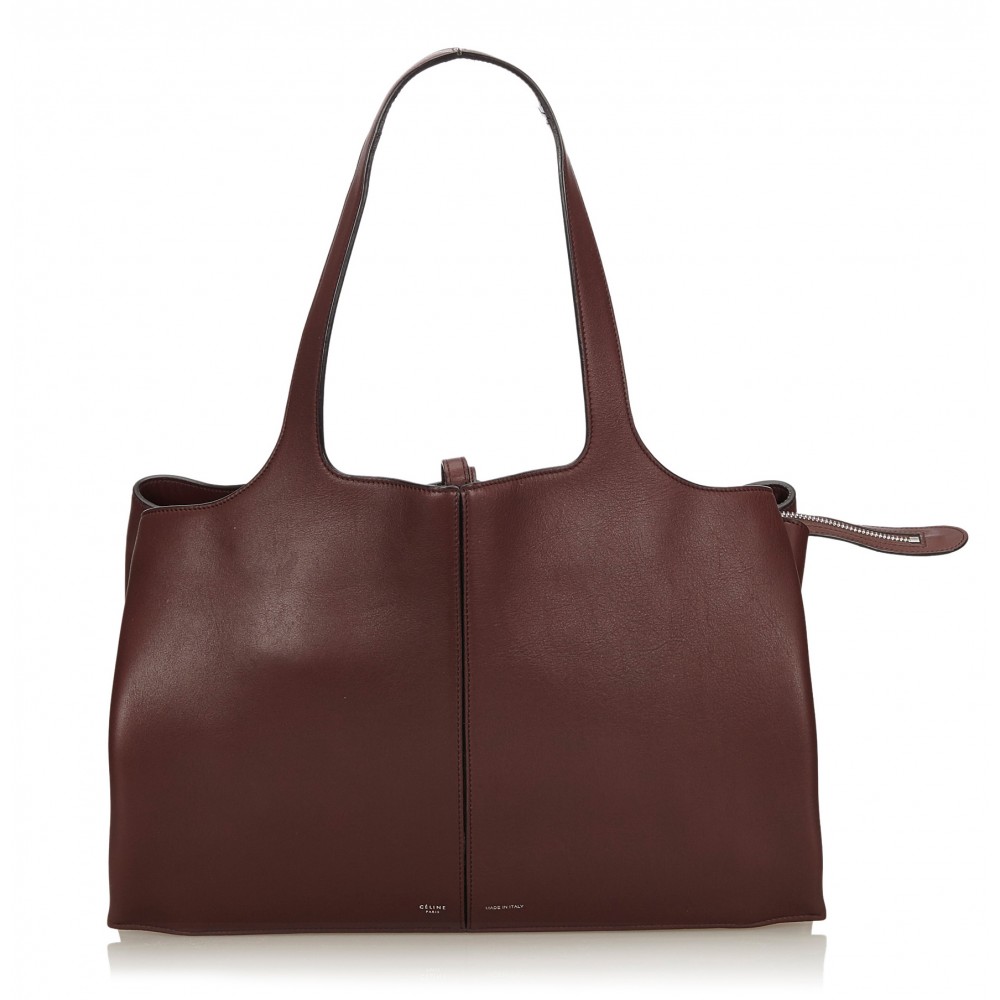 80s Authentic Vintage Celine Bag/brown Bag Leather/brown 