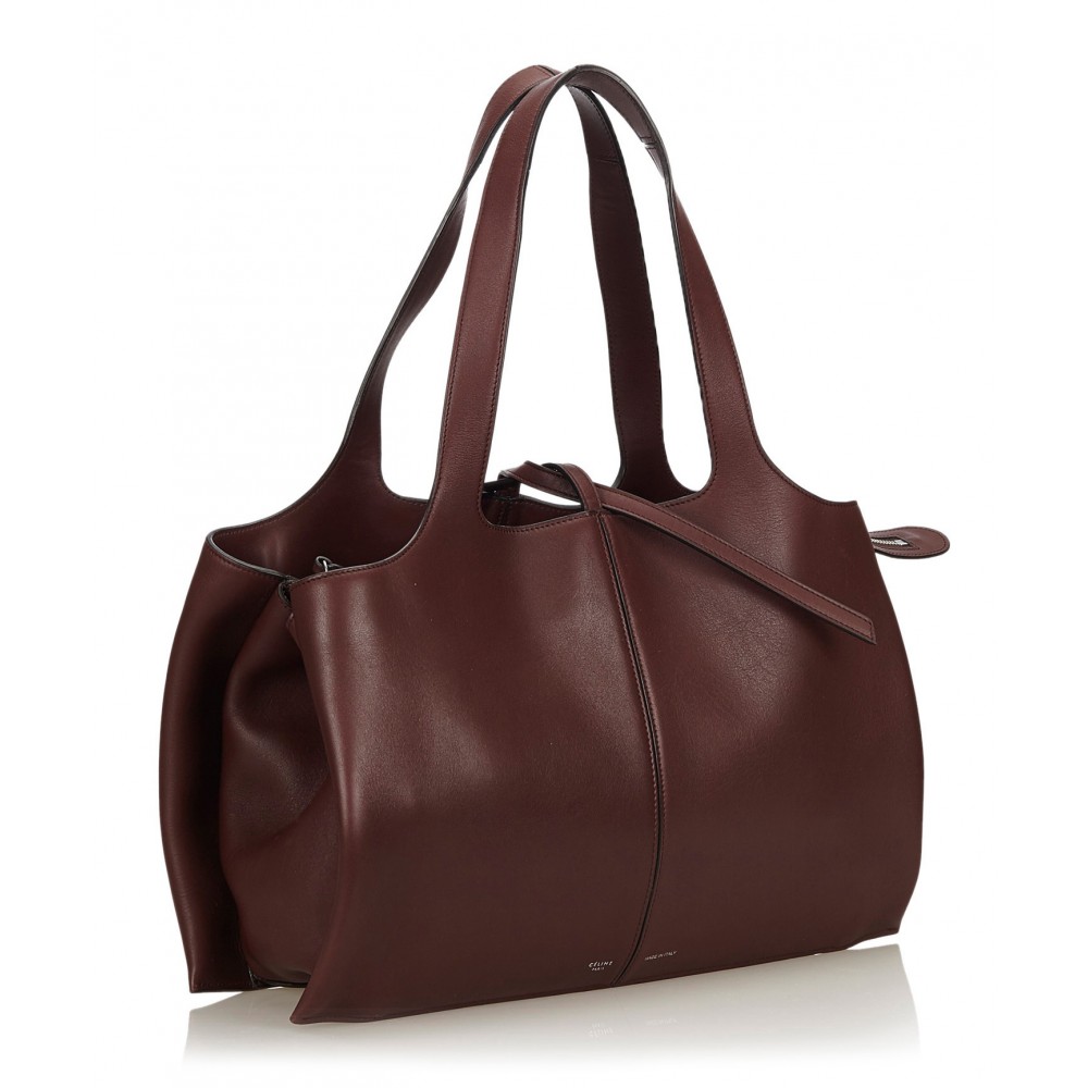 Céline Vintage - Medium Calf Leather Trifold Shoulder Bag - Brown - Leather  and Calf Handbag - Luxury High Quality - Avvenice