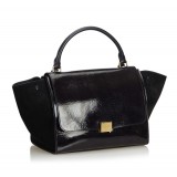 Céline Vintage - Patent Leather Trapeze Satchel Bag - Black - Patent Leather Handbag - Luxury High Quality