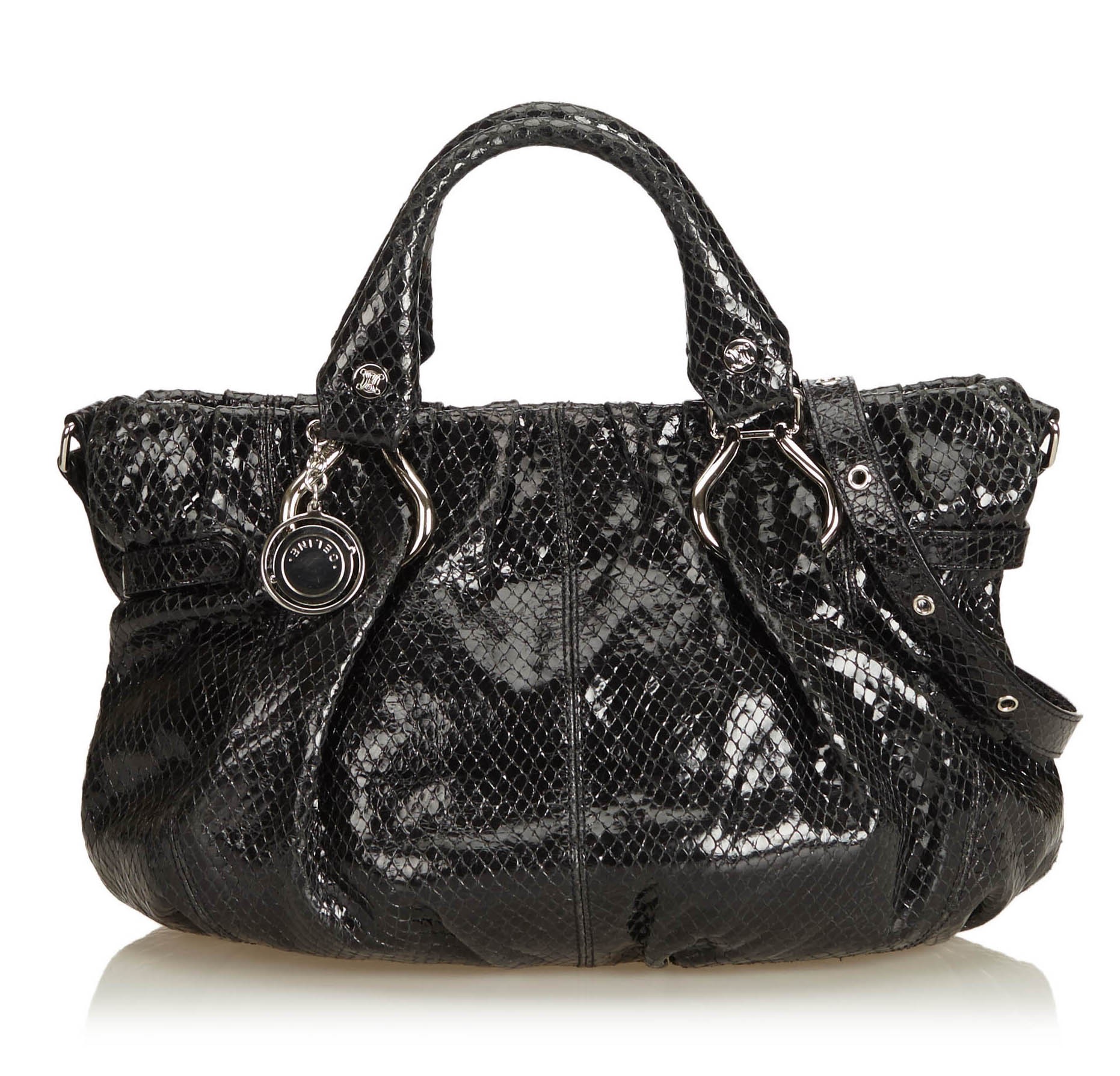 black patent leather bag