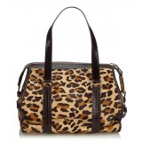 Céline Vintage - Leopard Print Pony Hair Shoulder Bag - Brown Leopard - Leather Handbag - Luxury High Quality