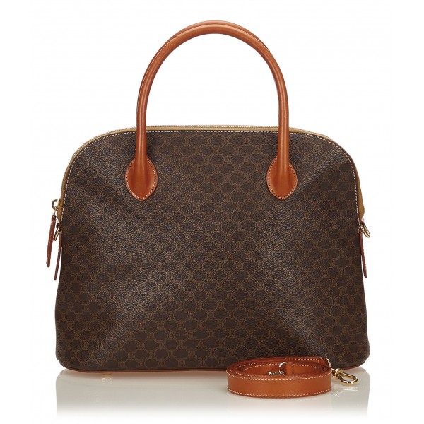 Céline Vintage - Macadam Satchel Bag - Brown - Leather Handbag - Luxury ...