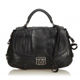 Céline Vintage - Leather Satchel Bag - Nero - Borsa in Pelle - Alta Qualità Luxury