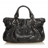 Céline Vintage - Embossed Patent Leather Satchel Bag - Black - Patent Leather Handbag - Luxury High Quality