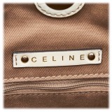 Céline Vintage - Macadam Jacquard Hobo Bag - Marrone Beige - Borsa in Pelle e Tessuto - Alta Qualità Luxury