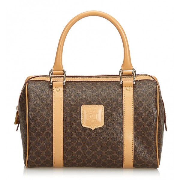 Céline Vintage - Macadam Boston Bag - Brown - Leather Handbag - Luxury ...