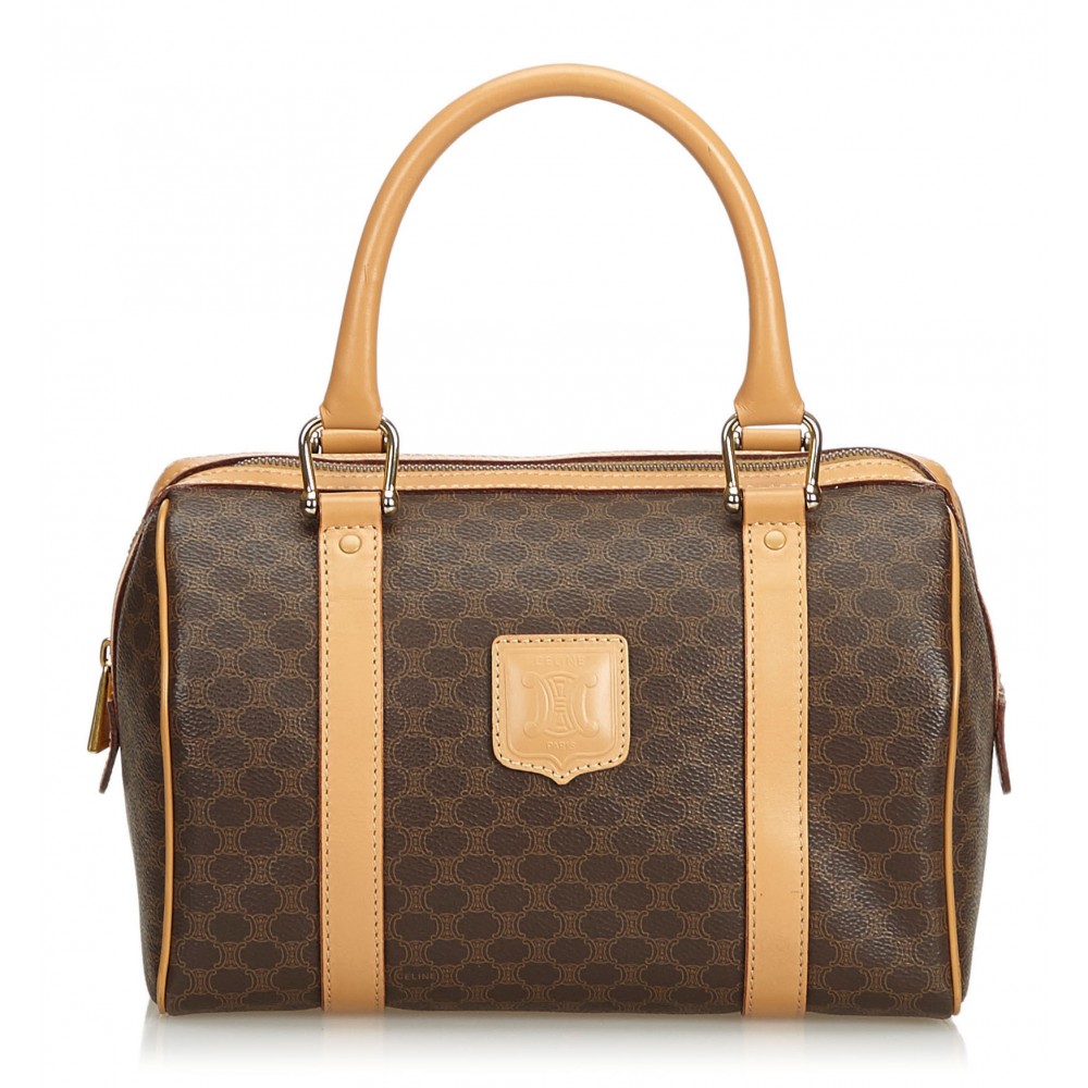 Céline Vintage - Macadam Boston Bag - Brown - Leather Handbag