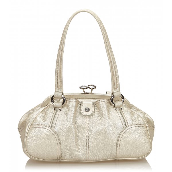 Céline Vintage - Leather Satchel Bag - White Ivory - Leather
