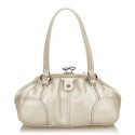 Céline Vintage - Leather Satchel Bag - Bianco Avorio - Borsa in Pelle - Alta Qualità Luxury