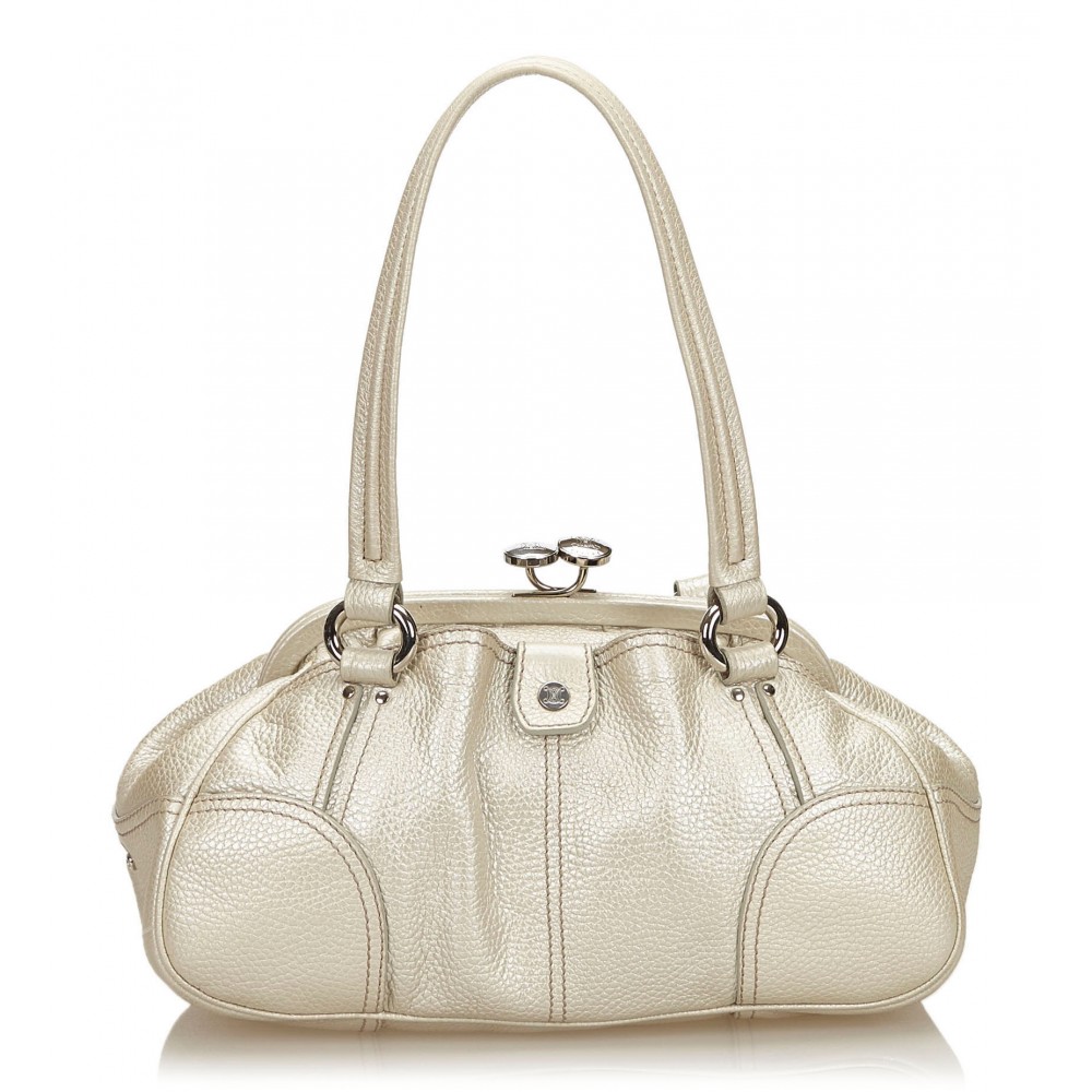Chanel Vintage - No. 5 Chain Bag - White Ivory - Leather and Canvas Handbag  - Luxury High Quality - Avvenice