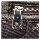 Céline Vintage - Jacquard Macadam Shoulder Bag - Grigio - Borsa in Pelle e Tessuto - Alta Qualità Luxury