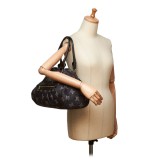 Céline Vintage - Jacquard Macadam Shoulder Bag - Grigio - Borsa in Pelle e Tessuto - Alta Qualità Luxury
