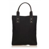 Céline Vintage - Macadam Jacquard Tote Bag - Black - Leather and Fabric Handbag - Luxury High Quality