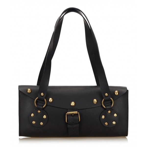 Céline Vintage - Studded Leather Shoulder Bag - Nero - Borsa in Pelle - Alta Qualità Luxury ...