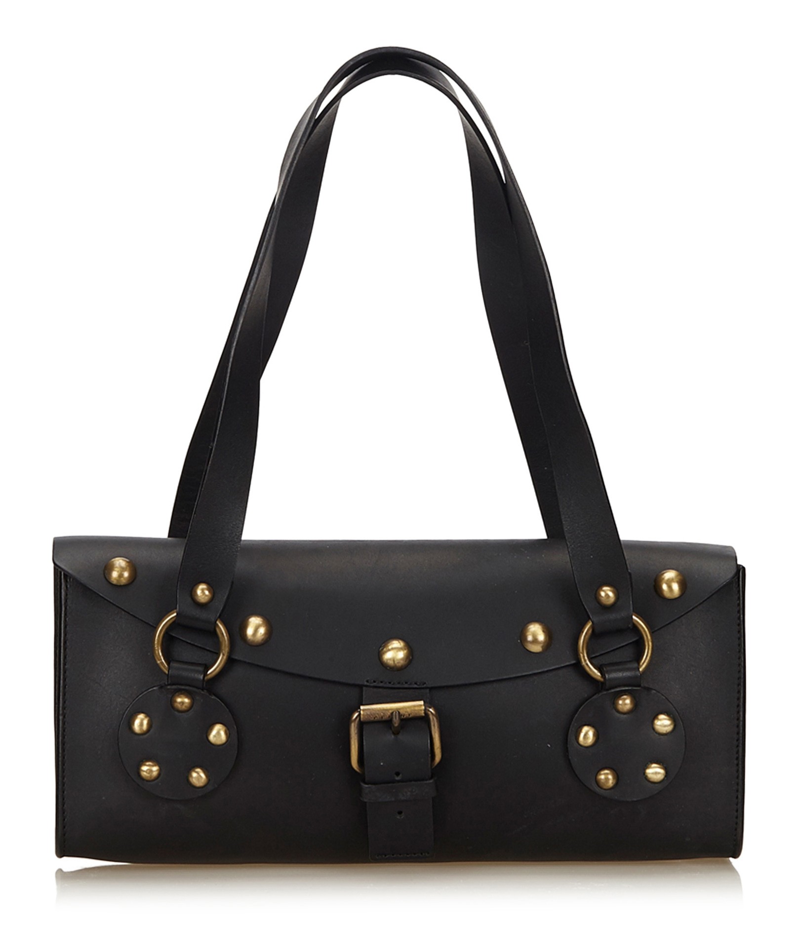 Black studded clutch purse