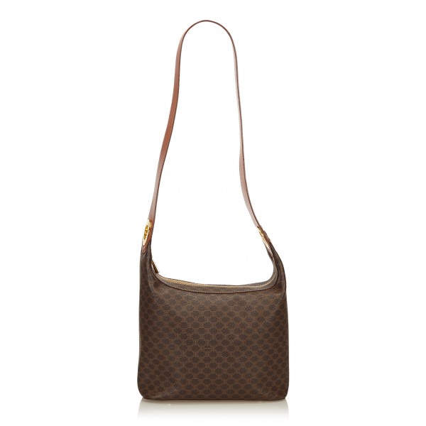 Céline Vintage - Macadam Shoulder Bag - Marrone - Borsa in Pelle - Alta Qualità Luxury