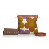 Céline Vintage - Floral Canvas Crossbody Bag - Brown Beige - Leather and Fabric Handbag - Luxury High Quality